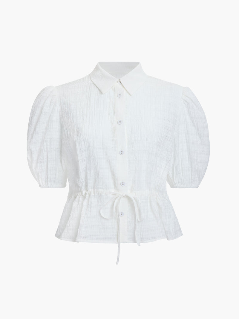 Shanaya Seersucker Drawstring Shirt
