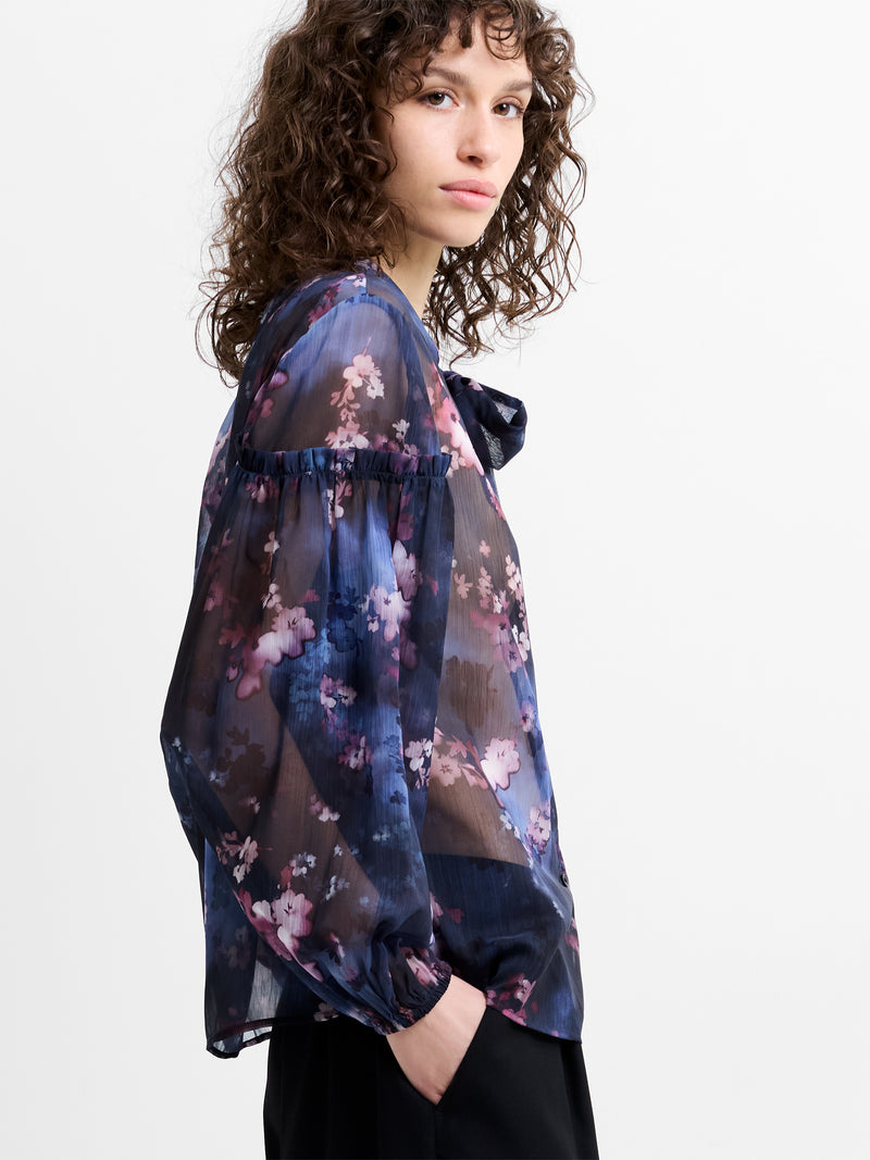 Clara Emina Sheer Bow Tie Shirt