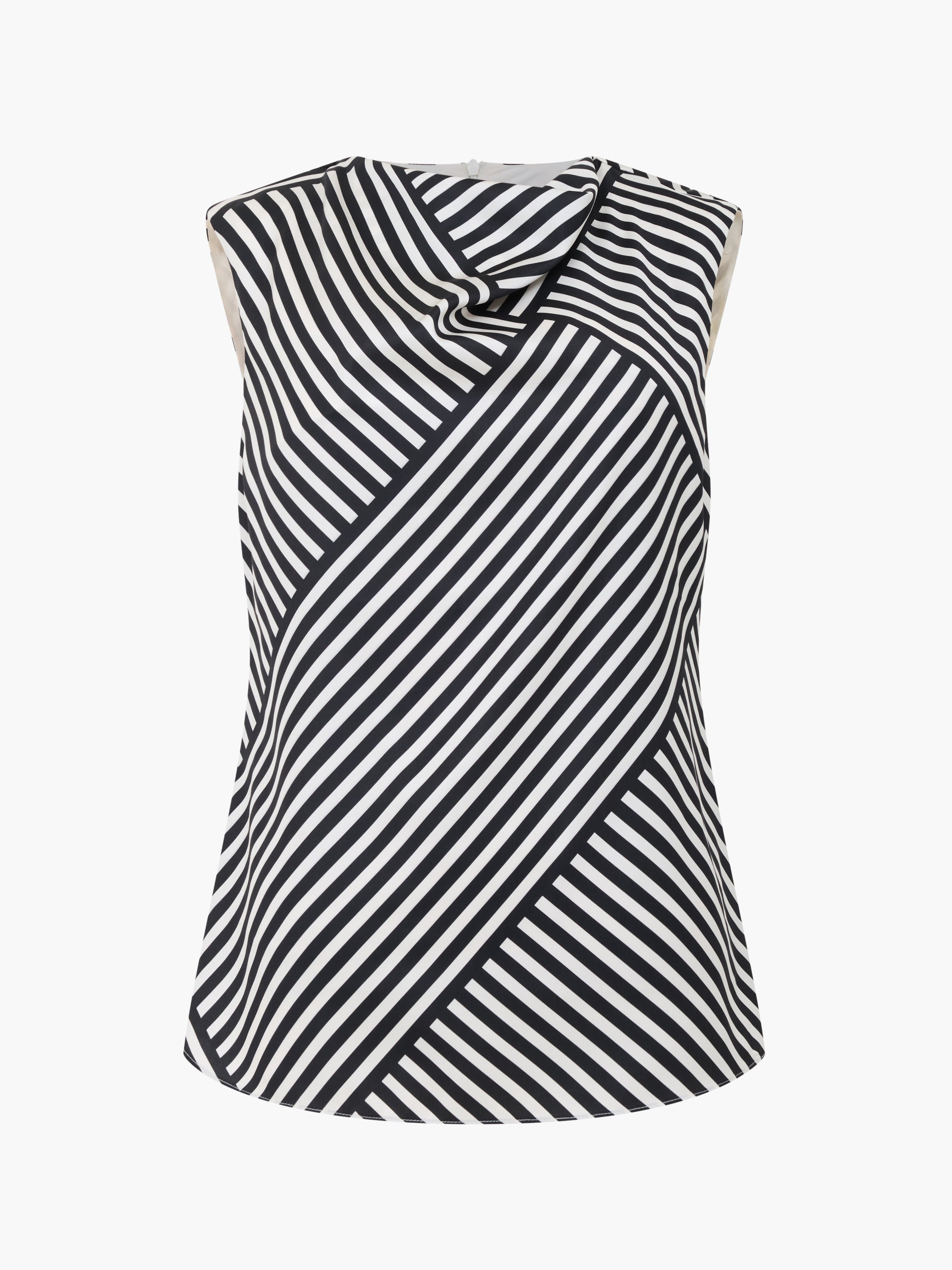 Striped Damasco Cowl Neck Tank Top