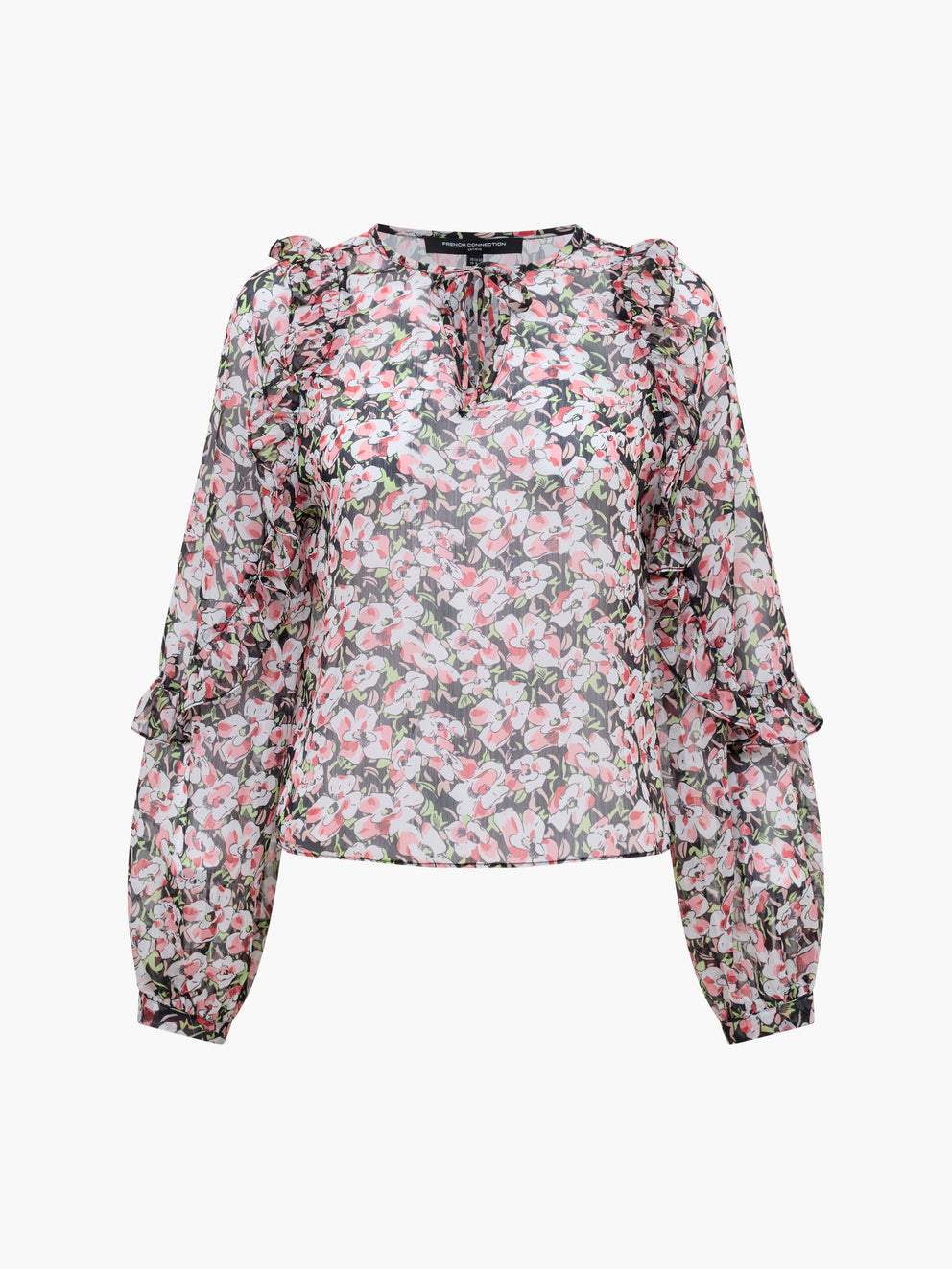 Molly Emina Ruffle Sleeve Top Multi | French Connection UK