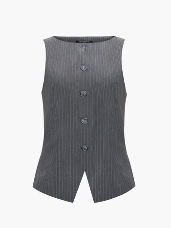 Minka Pinstripe Tailored Button Down Vest