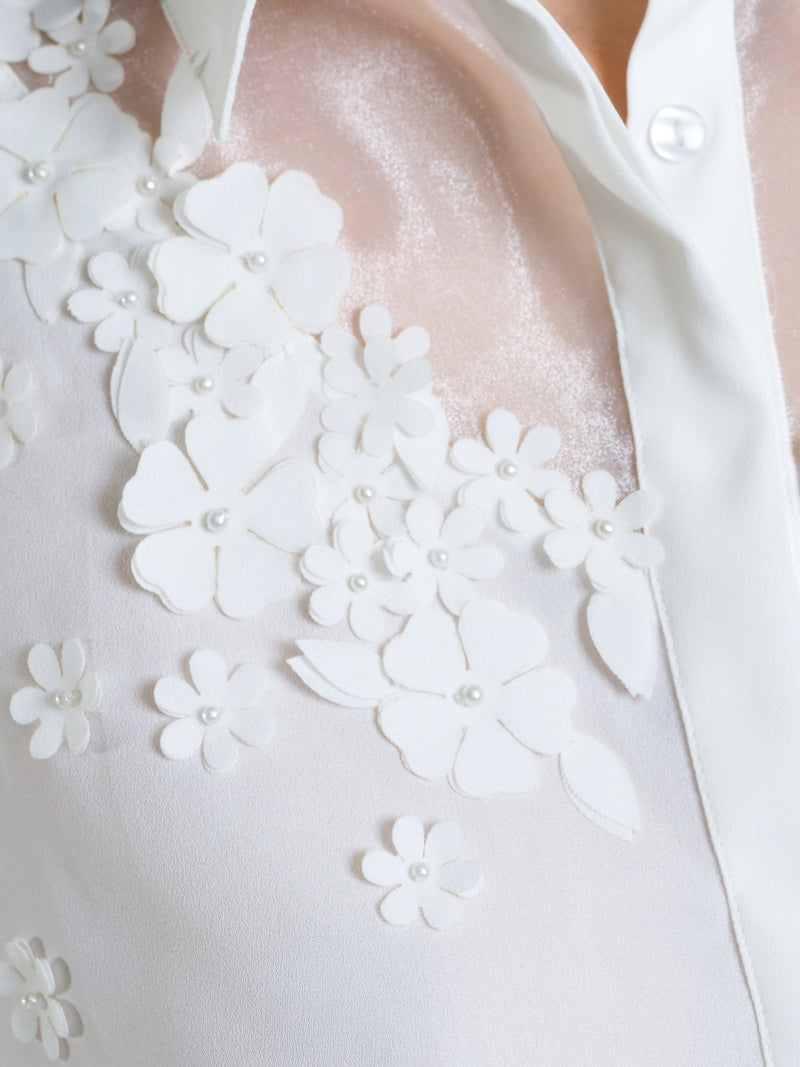 Mila Georgette 3D Floral Shirt