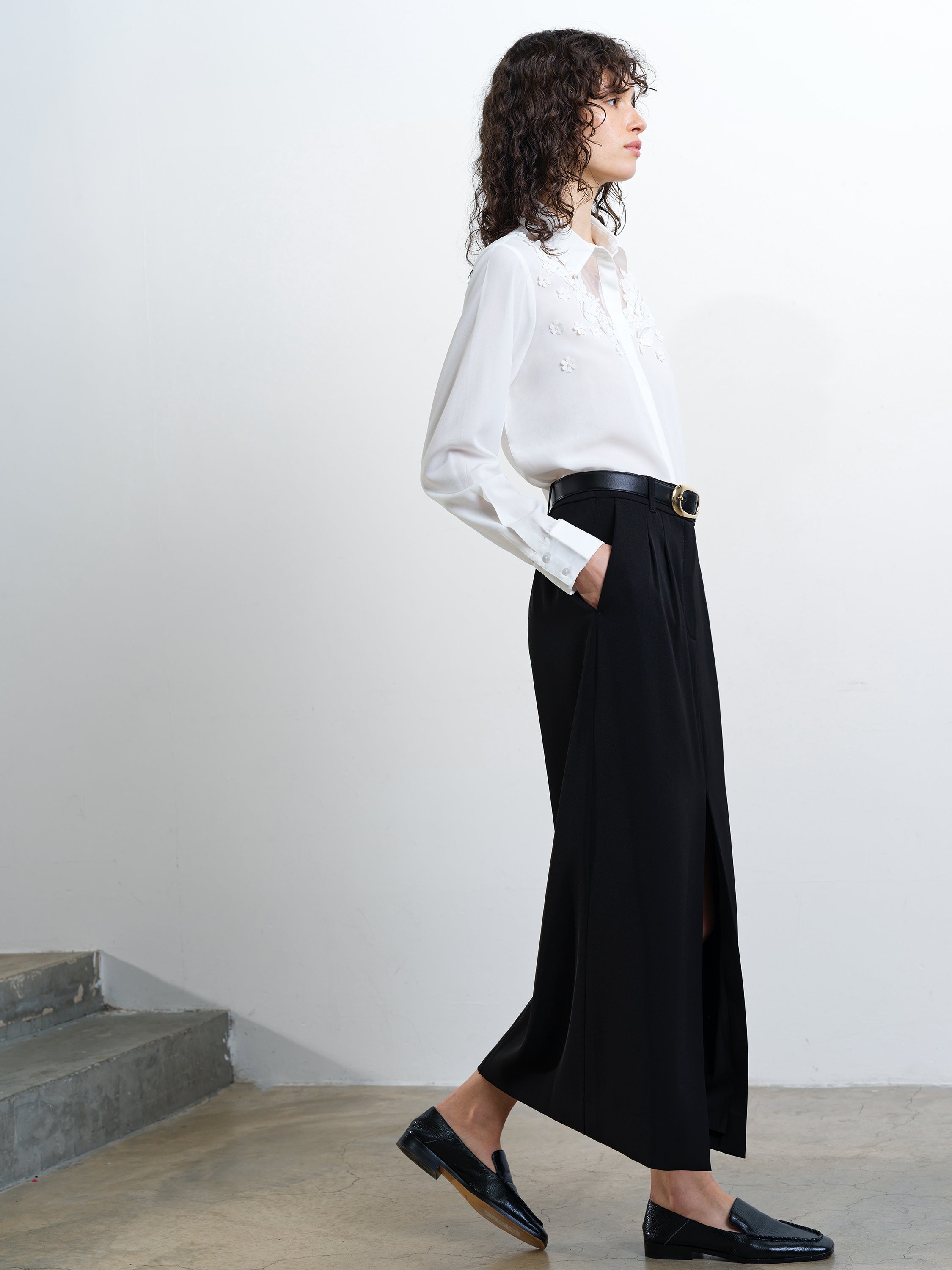 Mila Georgette 3D Floral Shirt