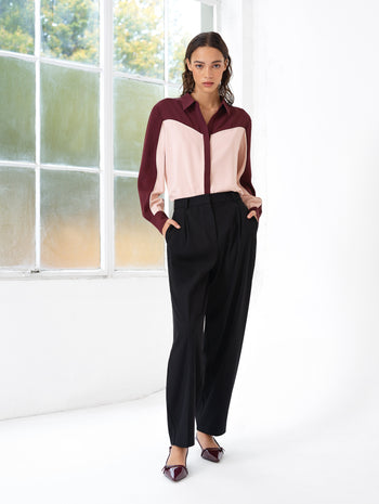 Mindy Crepe Colour Blocked Shirt
