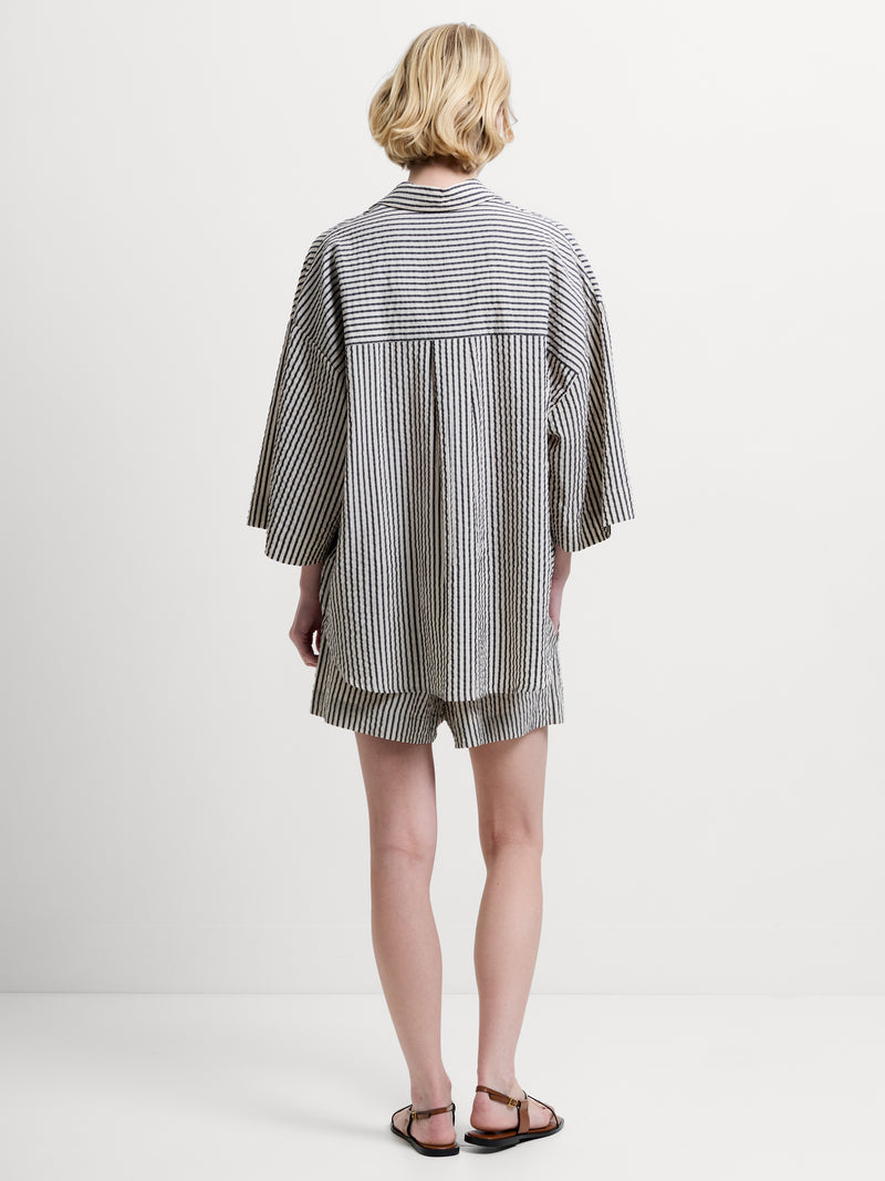 Lia Seersucker Striped Shirt