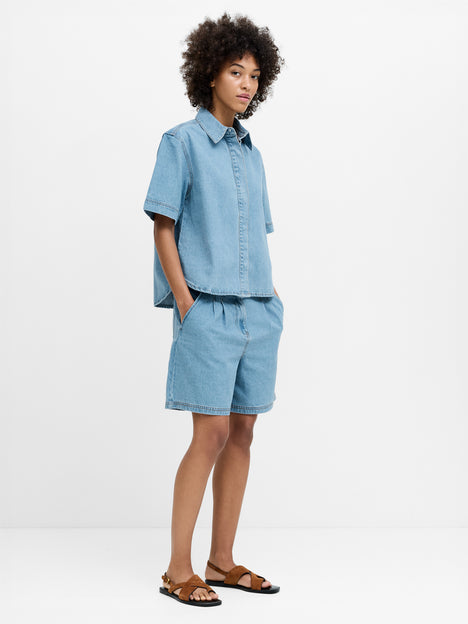 Sam Vintage Wash Short Sleeve Denim Shirt