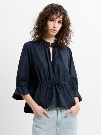 Era Poplin Ruffle Collar Top