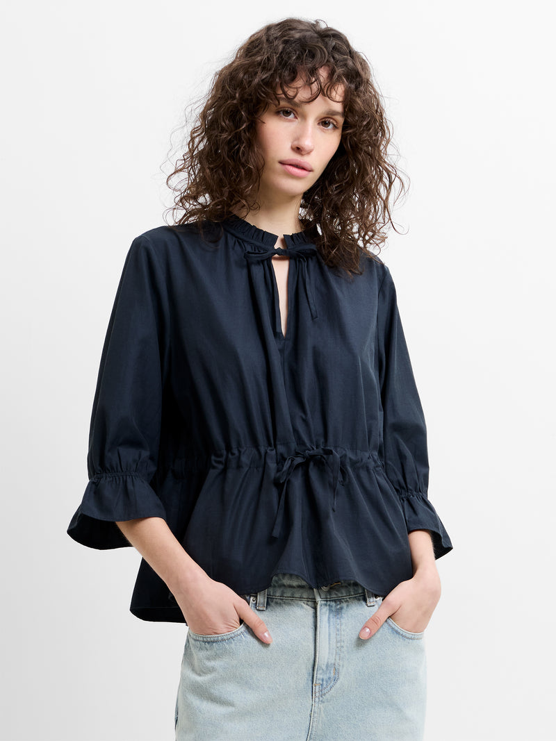 Era Poplin Ruffle Collar Top