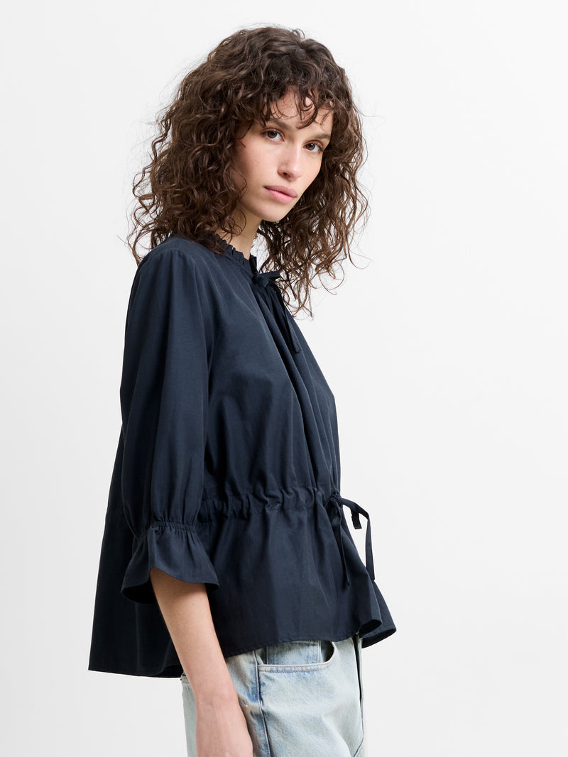 Era Poplin Ruffle Collar Top