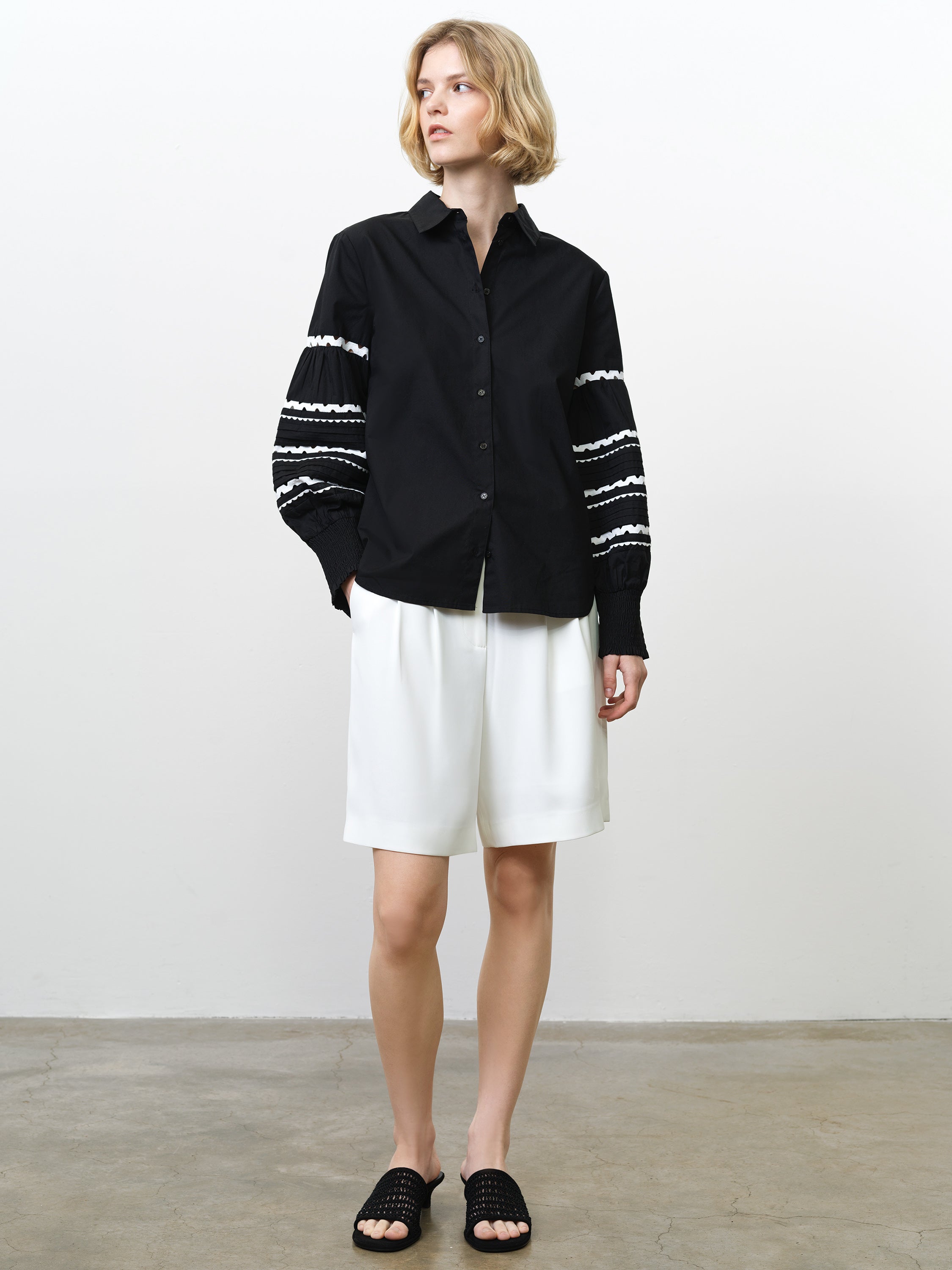 Cambria Cotton Ric Rac Long Sleeve Shirt