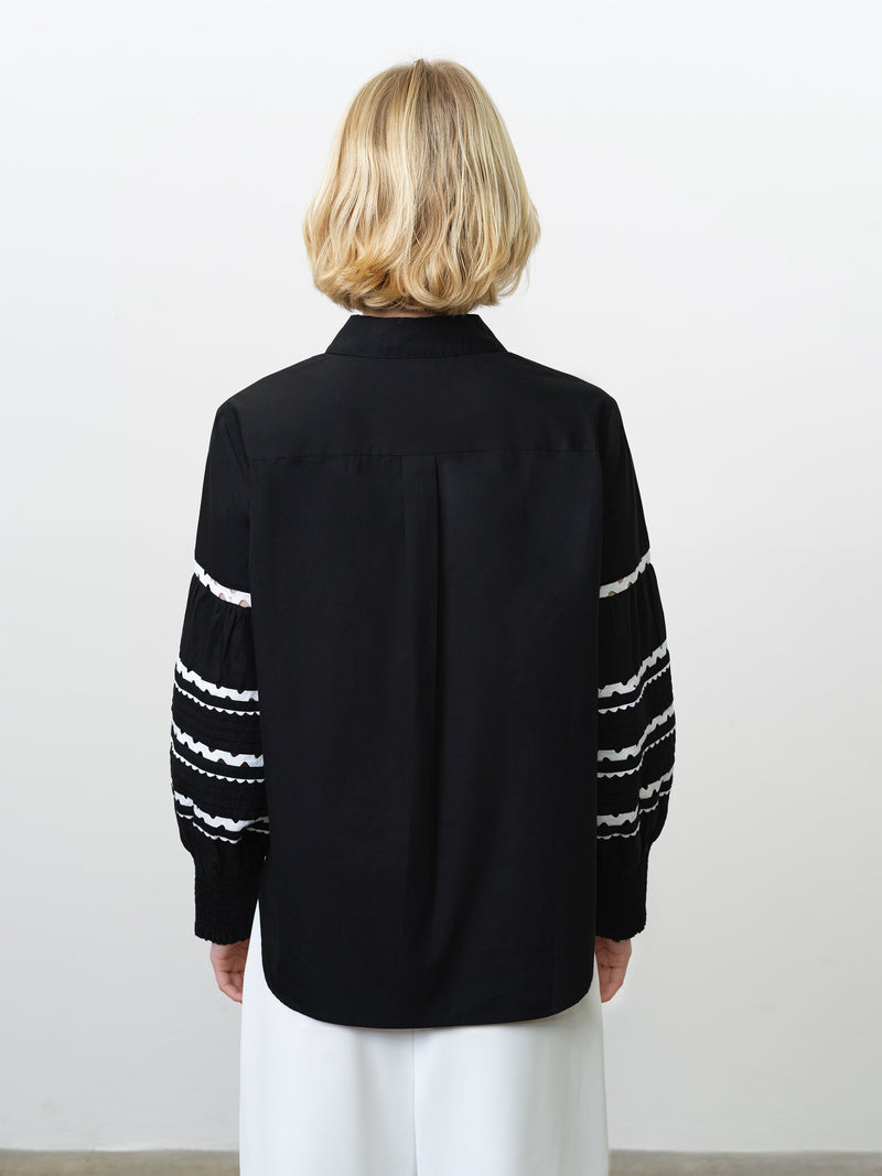 Cambria Cotton Ric Rac Long Sleeve Shirt