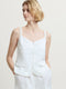 Cooper Linen Tailored Button Front White Cami Top