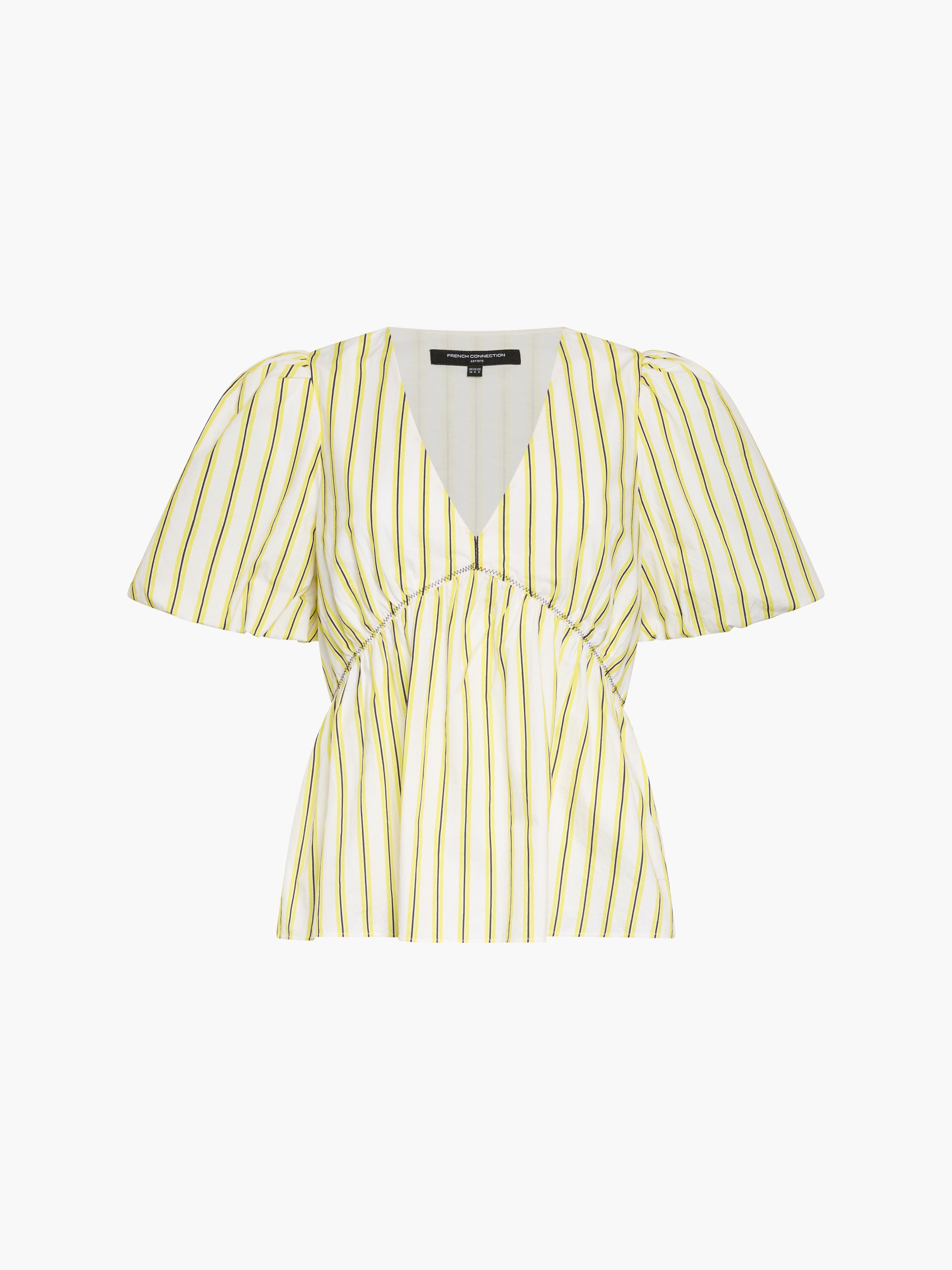 Cambria Cotton Striped Yellow Peplum Top