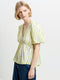 Cambria Cotton Striped Yellow Peplum Top