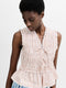 Rhodes Poplin Gingham Smocked Tie Up Peplum Top