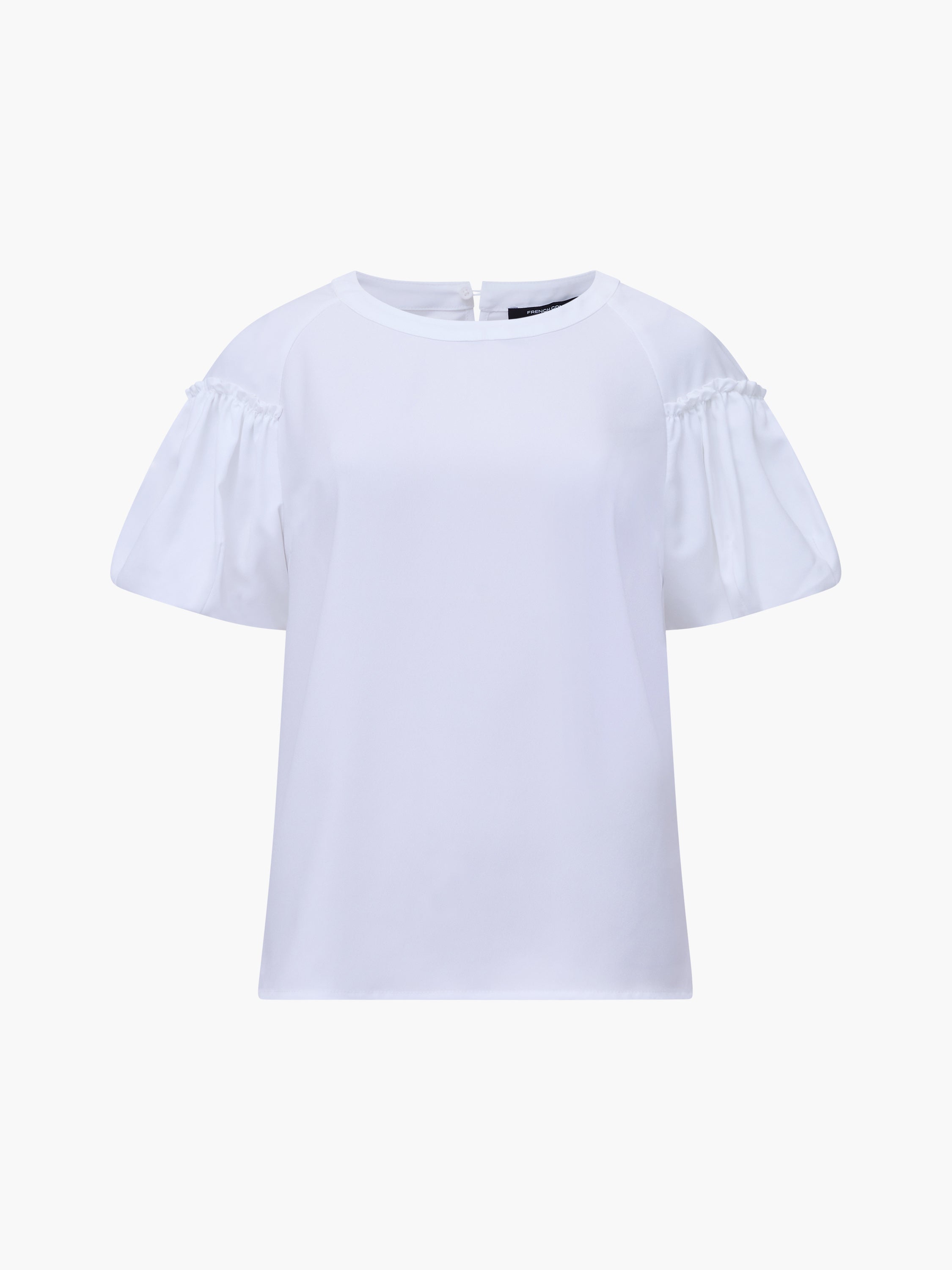 Crepe Light Puff Sleeve Top Summer White | French Connection UK