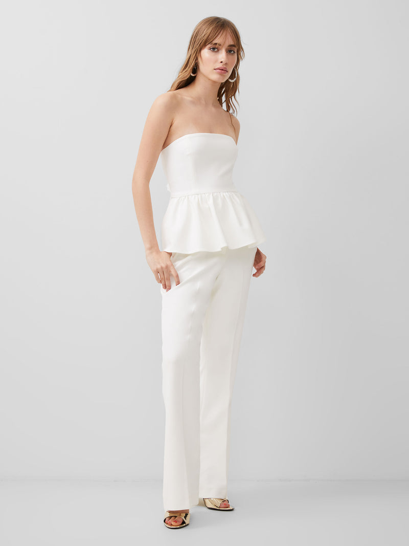 Whisper Strapless Peplum Top Summer White French Connection UK