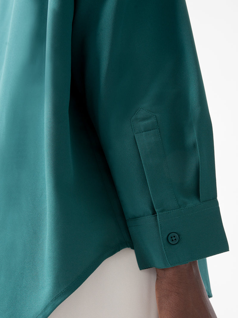 Caprina Recycled Crepe Long Sleeve Button Shirt