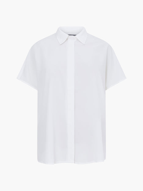 Caprina Recycled Crepe Short Sleeve Button Shirt