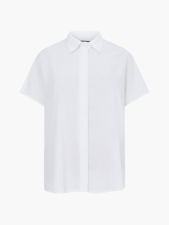 Caprina Recycled Crepe Short Sleeve Button Shirt