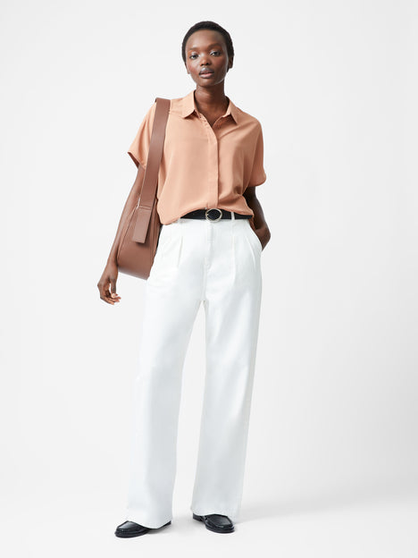 Caprina Recycled Crepe Short Sleeve Button Shirt