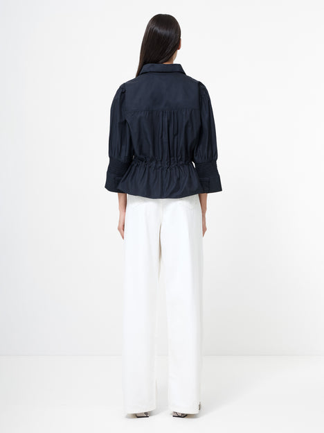 Era Poplin Collared Top