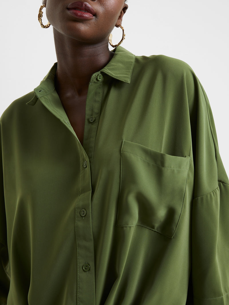 Roll Up Collar Plain Top