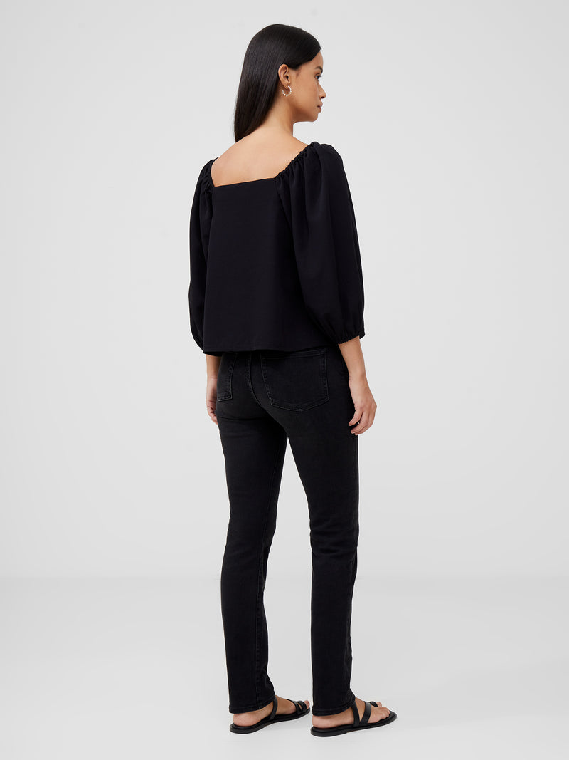 Balloon Sleeves Box Top Black | French Connection UK