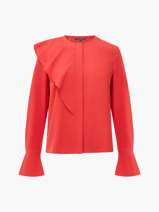 Crepe Light Recycled Asymmetric Frill Shirt