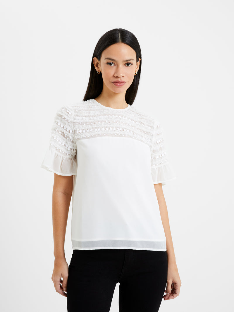 Carina Embellished Top Winter White | French Connection UK