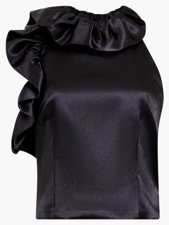 Adora Satin Ruffle Top