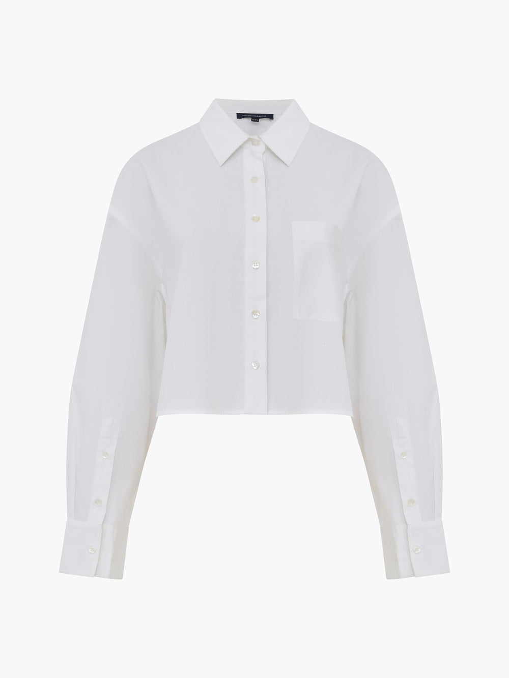 Crystal Alissa Cropped Cotton Shirt Linen White | French Connection UK