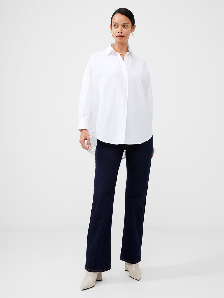 Rhodes Anglaise Popover Shirt Linen White | French Connection UK