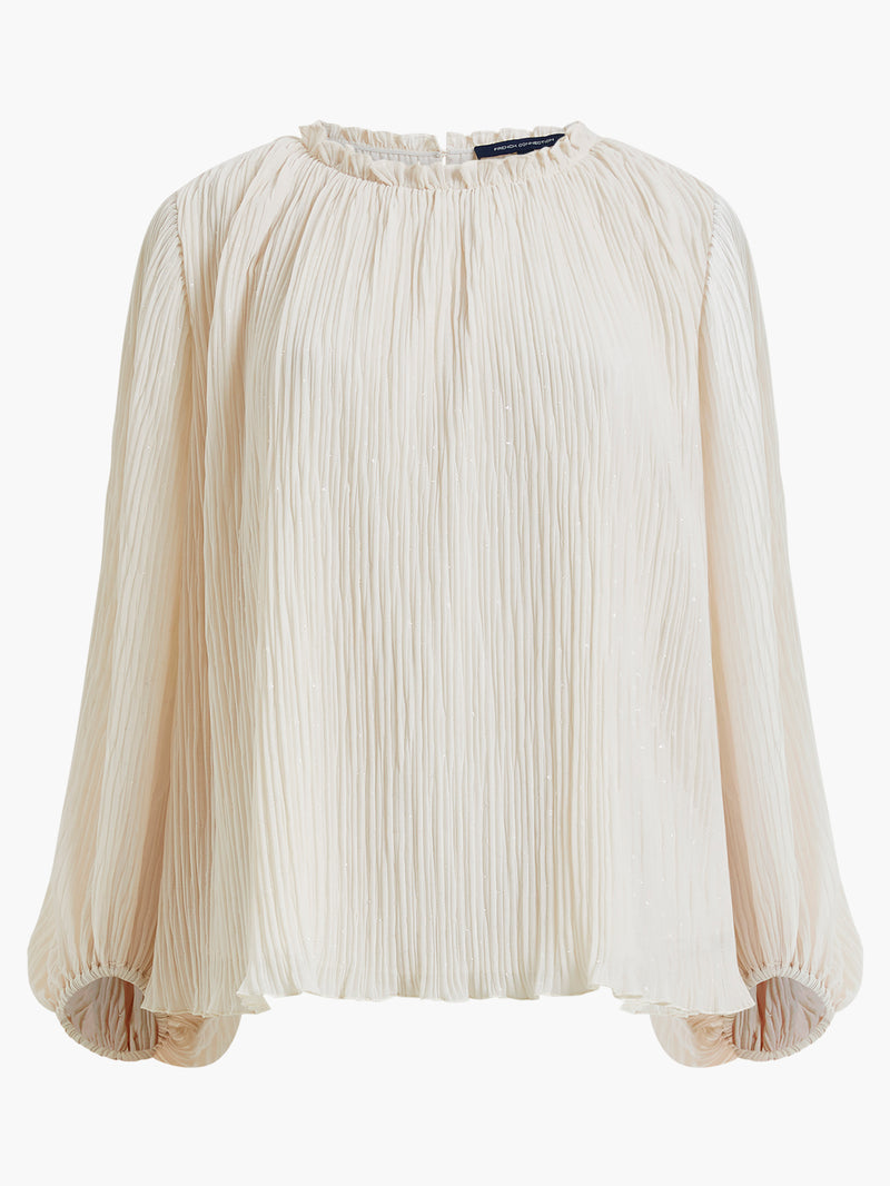 Callie Lurex Pleated Top Classic Cream | French Connection UK