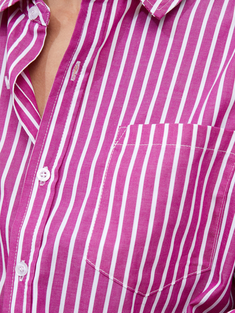 dark pink striped shirt