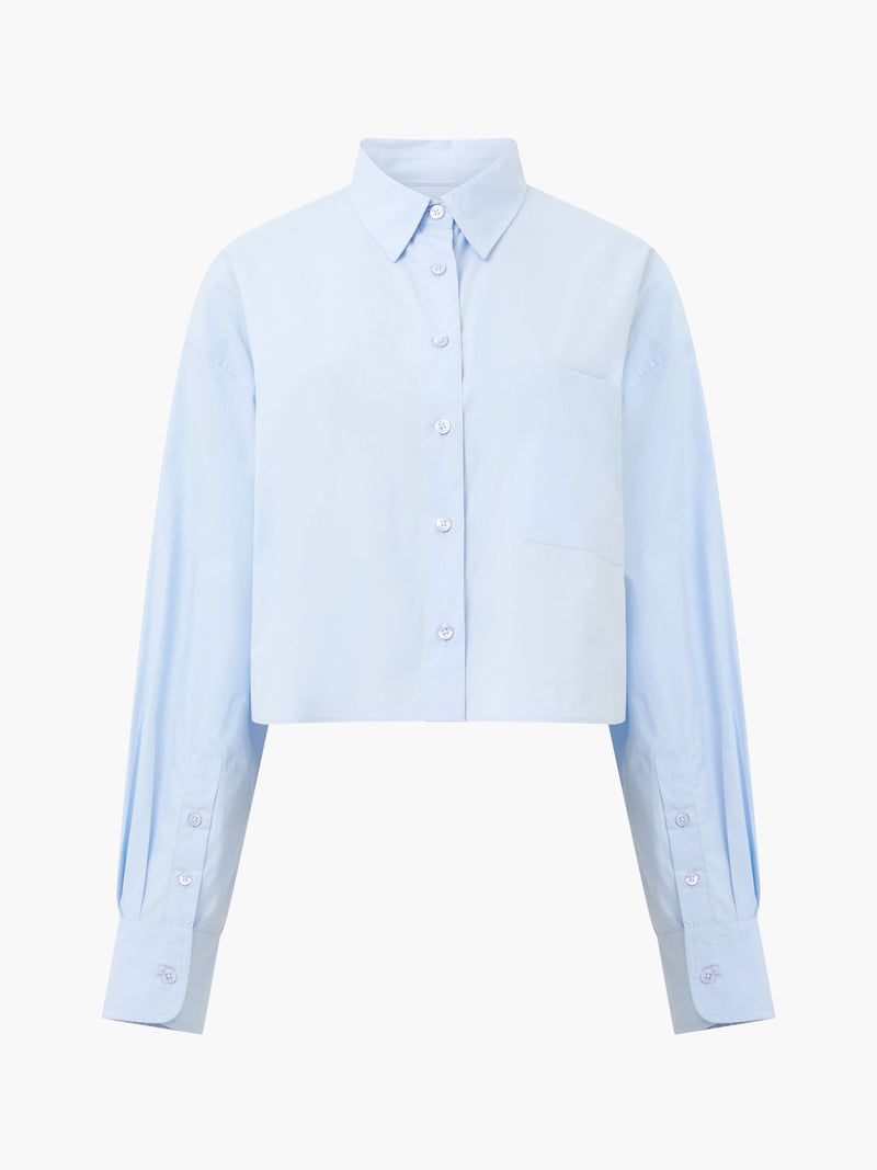 Alissa Cotton Cropped Shirt Cashmere Blue | French Connection UK