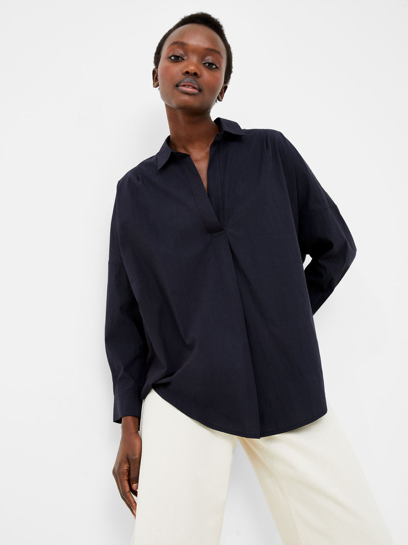 Appelona Broderie Anglaise Popover Shirt Blackout | French Connection UK