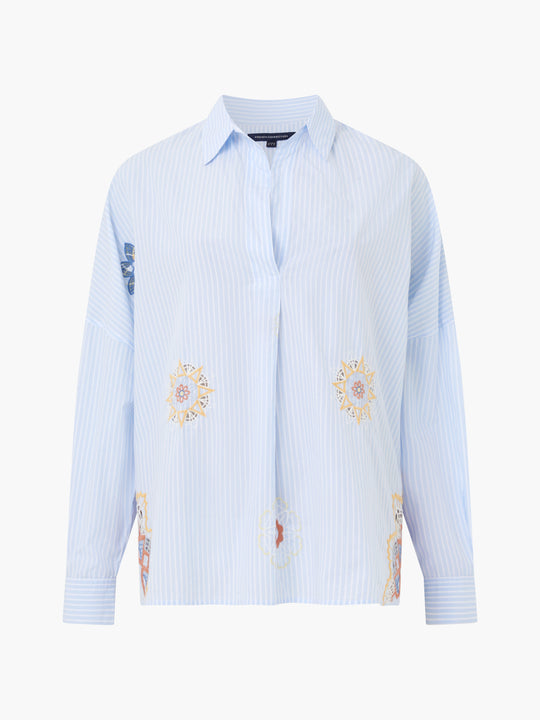 Rhodes Embroidered Poplin Popover Shirt