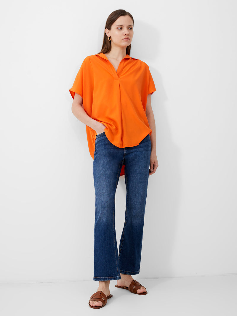Short Sleeve Crepe Light Popover Shirt