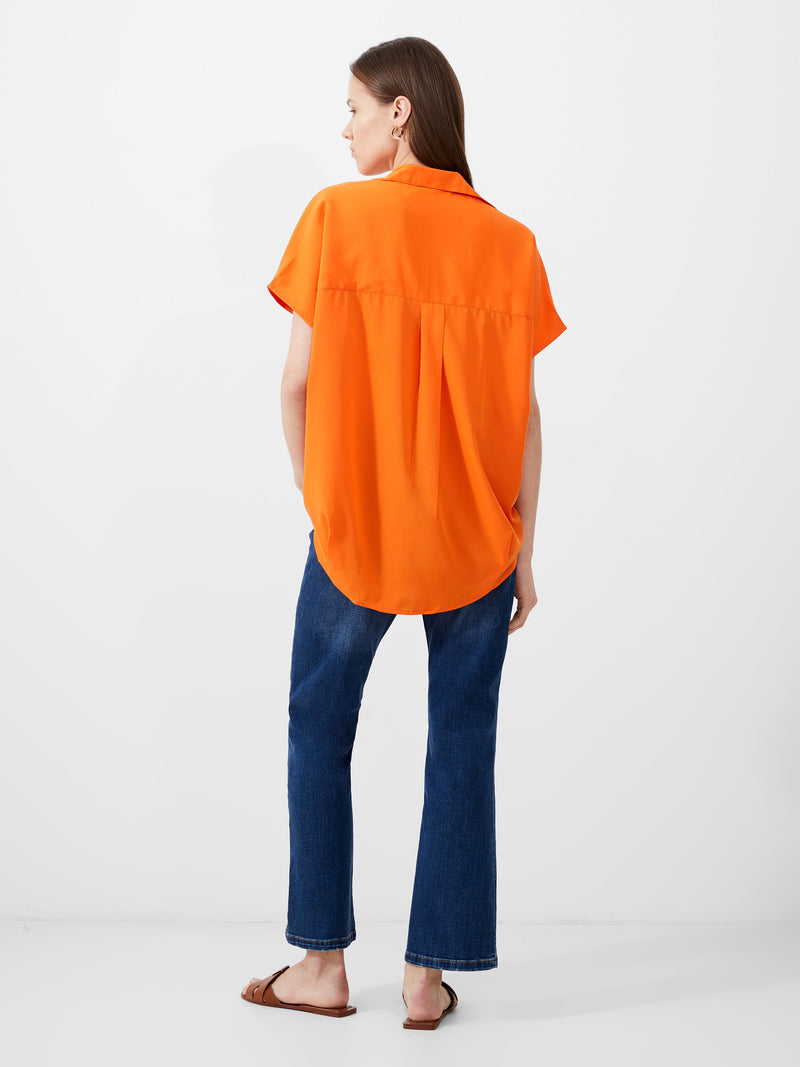 Short Sleeve Crepe Light Popover Shirt