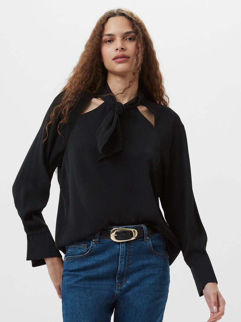 Carmen Recycled Crepe Tie Blouse