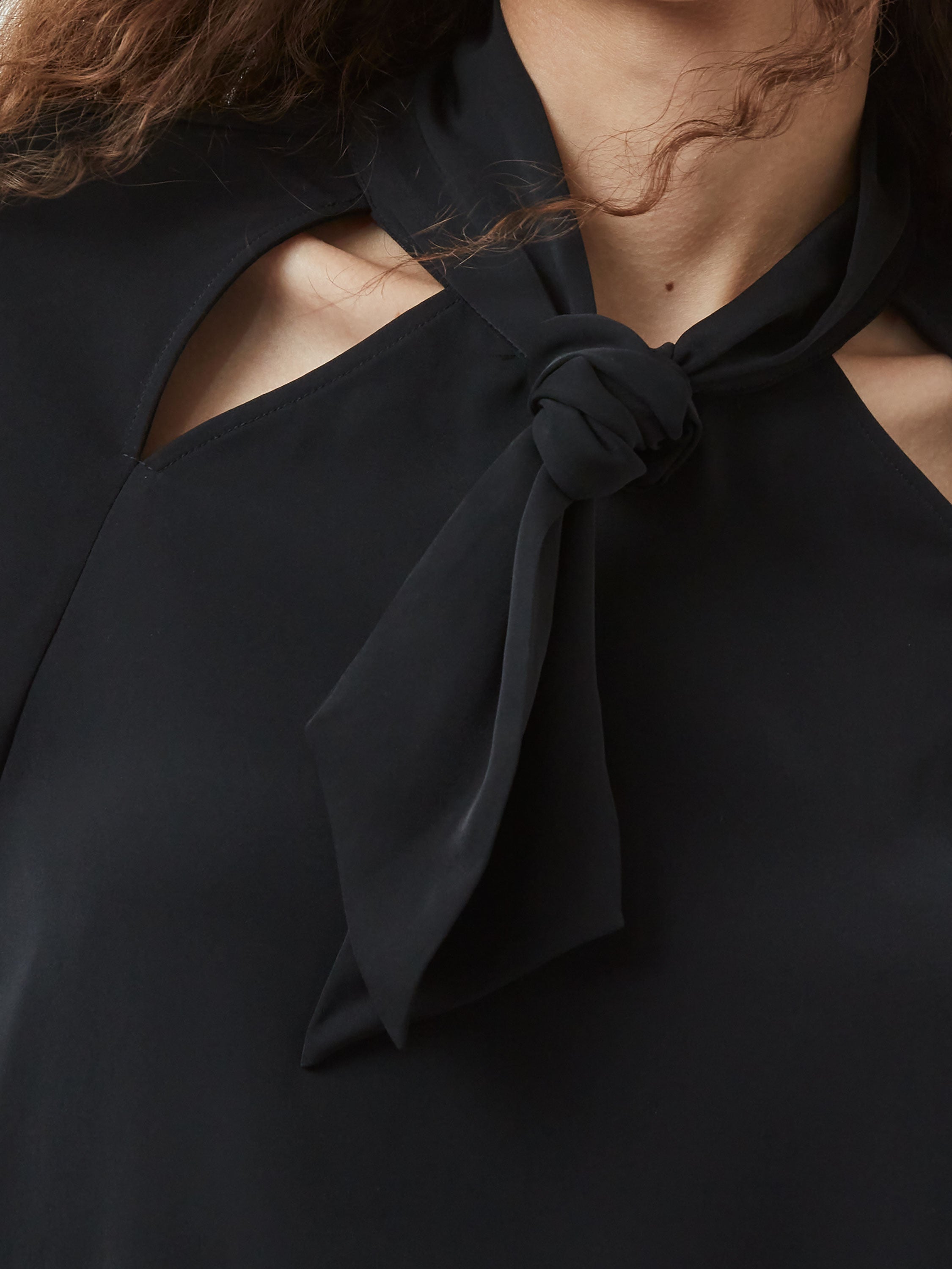 Carmen Recycled Crepe Tie Blouse