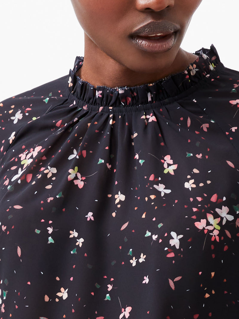Carina Georgette  Frill High Neck Top