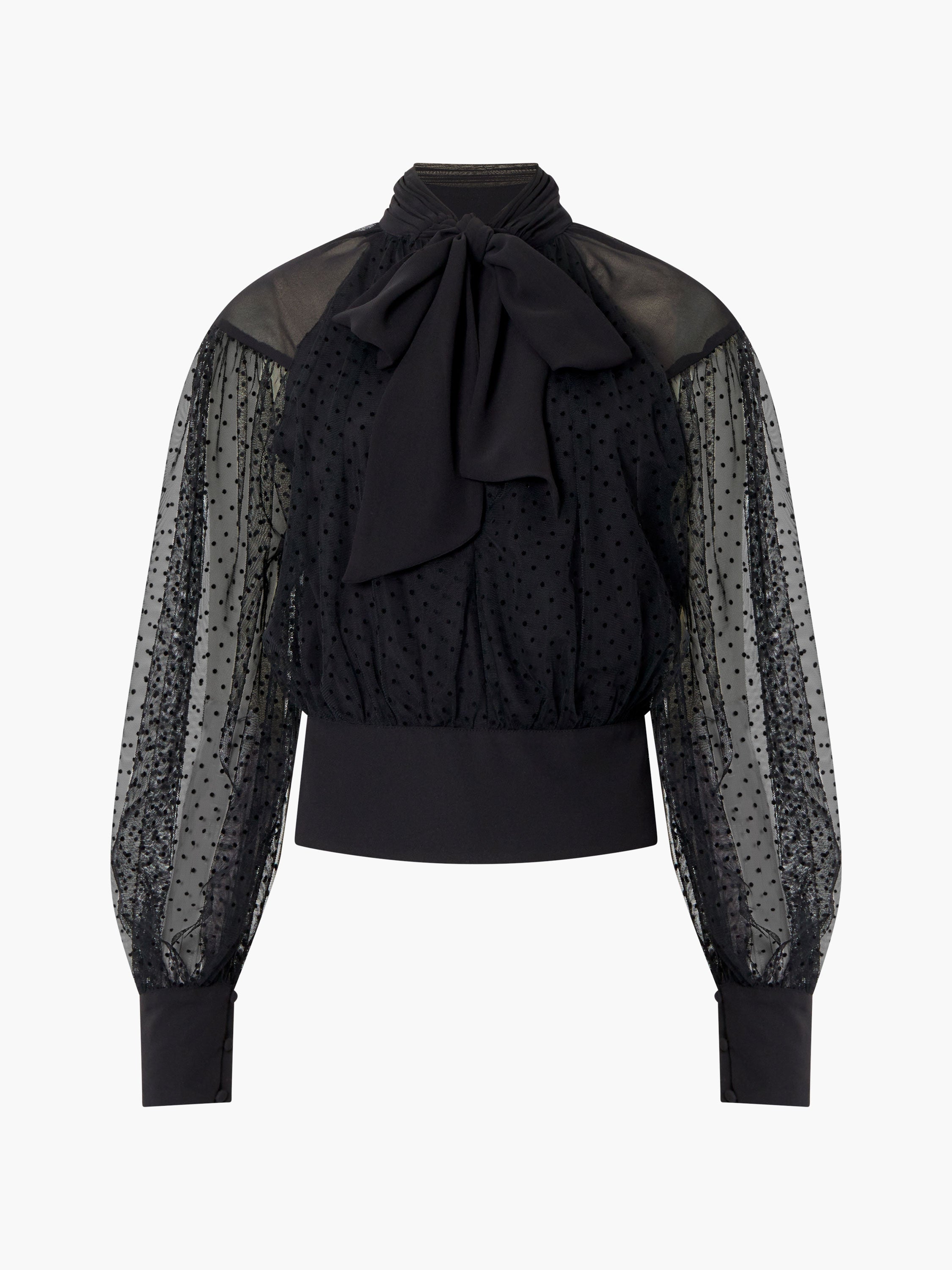 Alice Dobby Chiffon Mix Long Sleeve Top