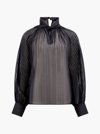 mare☆Sheer Docking French Sleeve Blouse Water-Repellent】Sheer Docking French Sleeve Blouse – maré