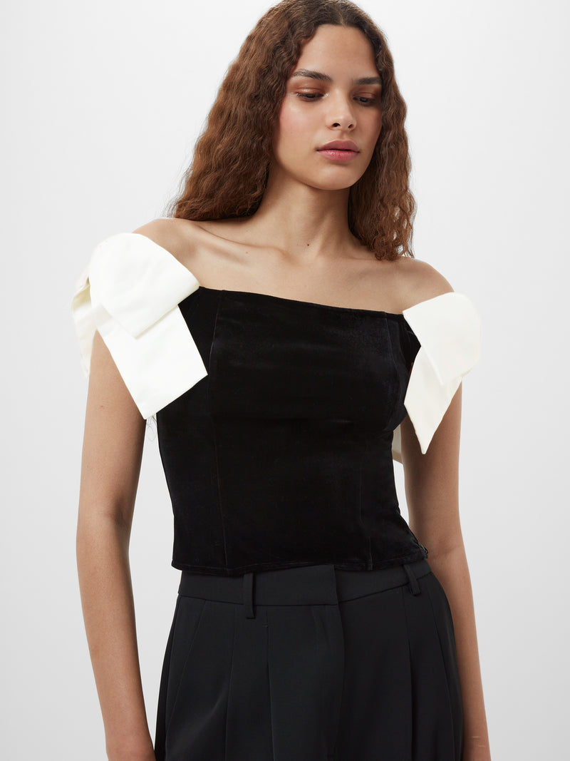 satin bow top