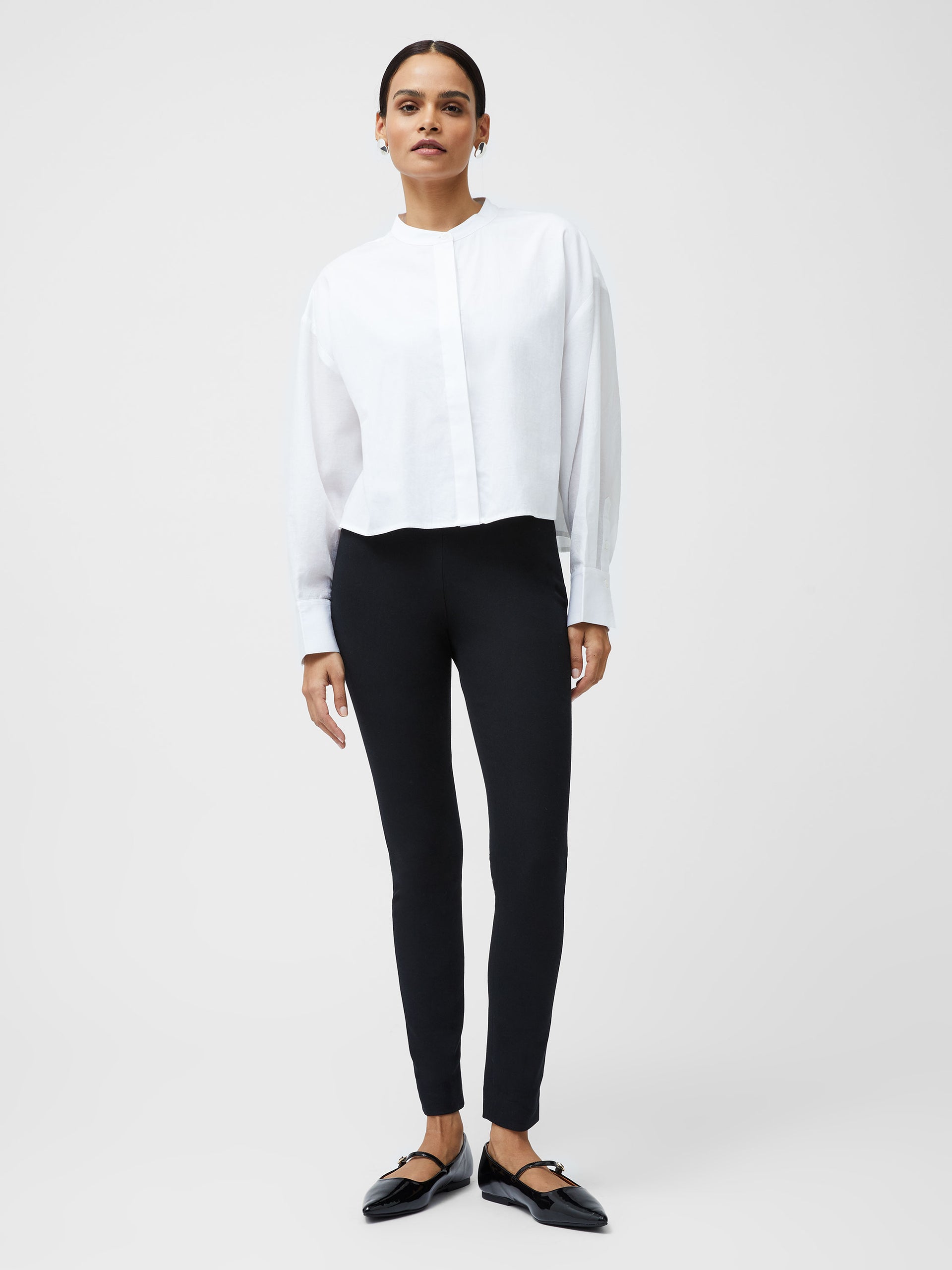 Sheer Sleeve Shirt in Black Paper - 1550402