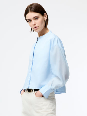 Alexis Cotton Sheer Sleeve Shirt