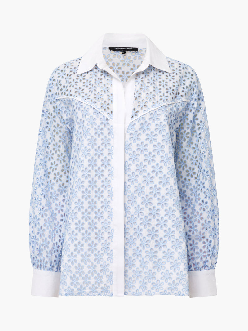 Galina Cotton Embroidered Shirt