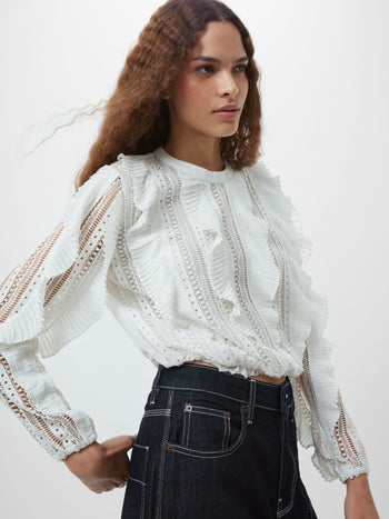 Annika Lace Frill Long Sleeve Top